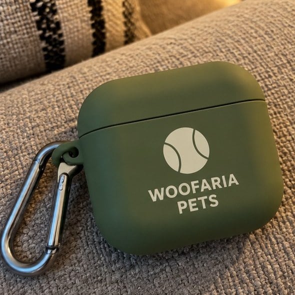 Customer photo of a custom keychain earbud case